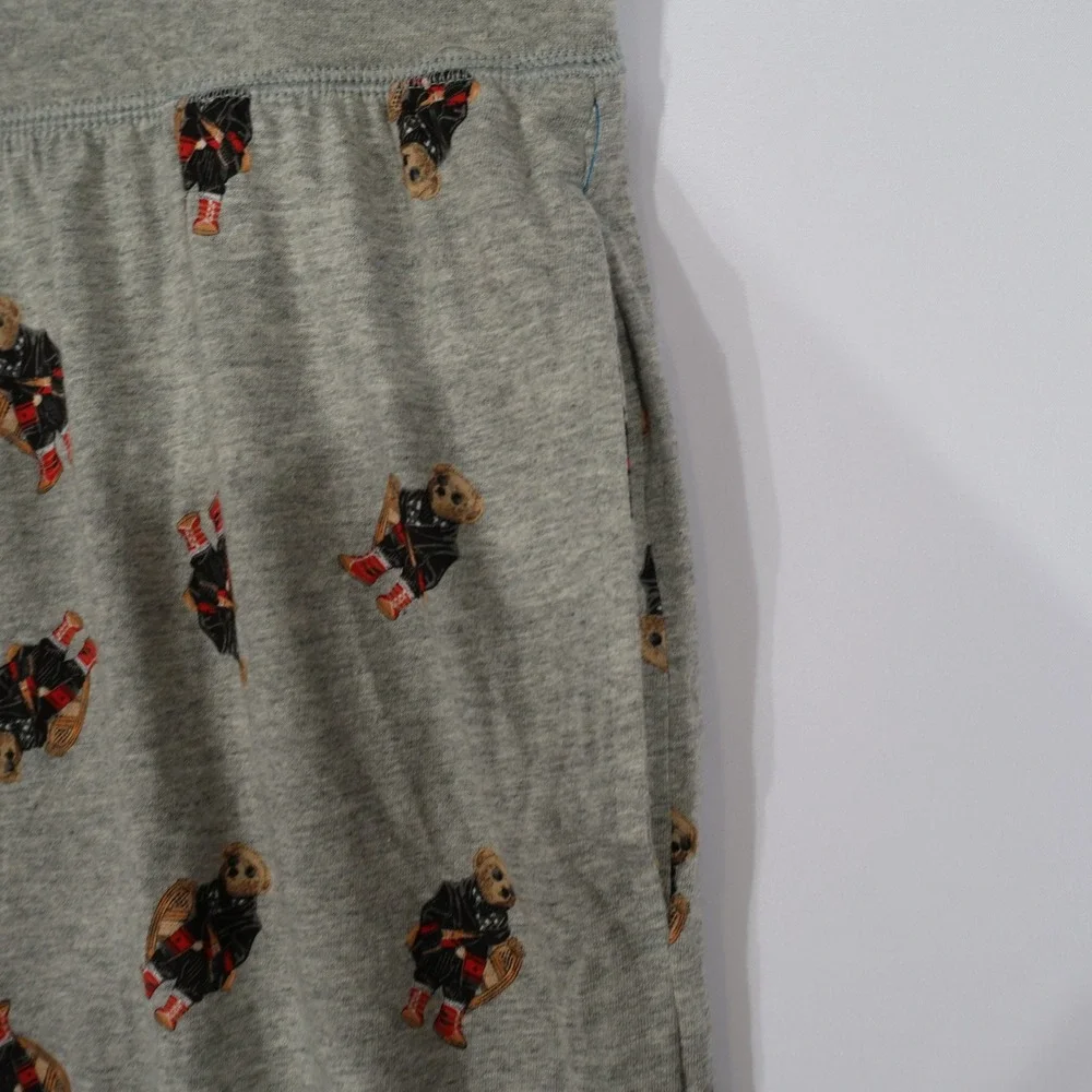 Polo Ralph Lauren Pajama Set Mens Large Blue Grey Polo Bear Winter $99 NWT